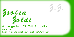 zsofia zoldi business card